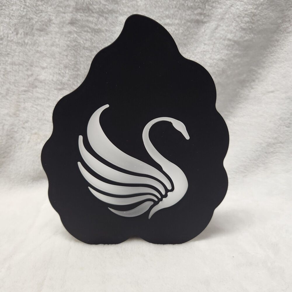 PartyLite New Swan Tealight Holder Sconce P7770 Frosted Glass Black Metal W/ Box